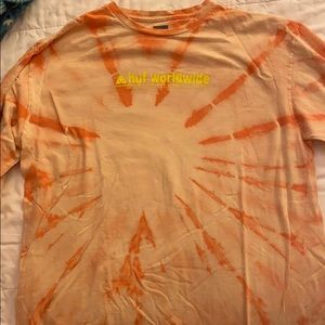 Huf Worldwide Orange Tye-Dye Longsleeve T-Shirt